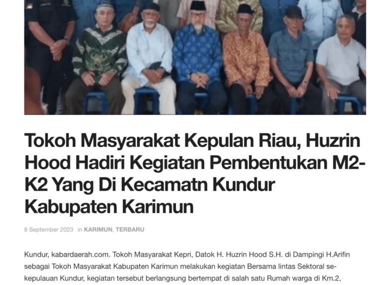 Mohon doa dan dukungan: Semoga berkahlah Kepulauan Kundur